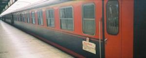 The couchette car of TCDD is added to Meram Express for the Usak connection (normally the train goes to Konya). 2001. Photo Gökçe Aydin.