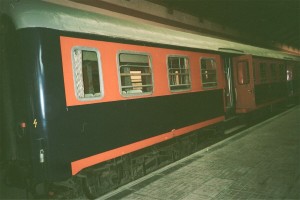 Another type of regional car for suburban train operating between Alsancak-Buca. This car maximum speed is 100 km/h. . 2001. Photo Gökçe Aydin.