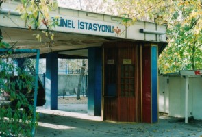 The remains of the station, complete with a ticket office. It is currently used to park cars. November 2003. Photo JP Charrey