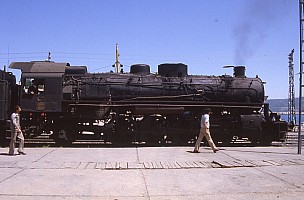 46212 pushing cars into ferry Orhan Atliman, August 1983, Photo Barry Arnold