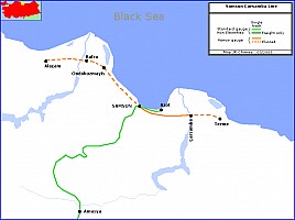 Map of Samsun Çarsamba line. Drawing JP Charrey