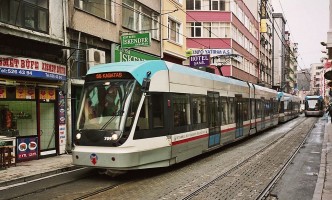 Bombardier Flexity n°709 near Sirkeci. February 2007. Photo JP Charrey